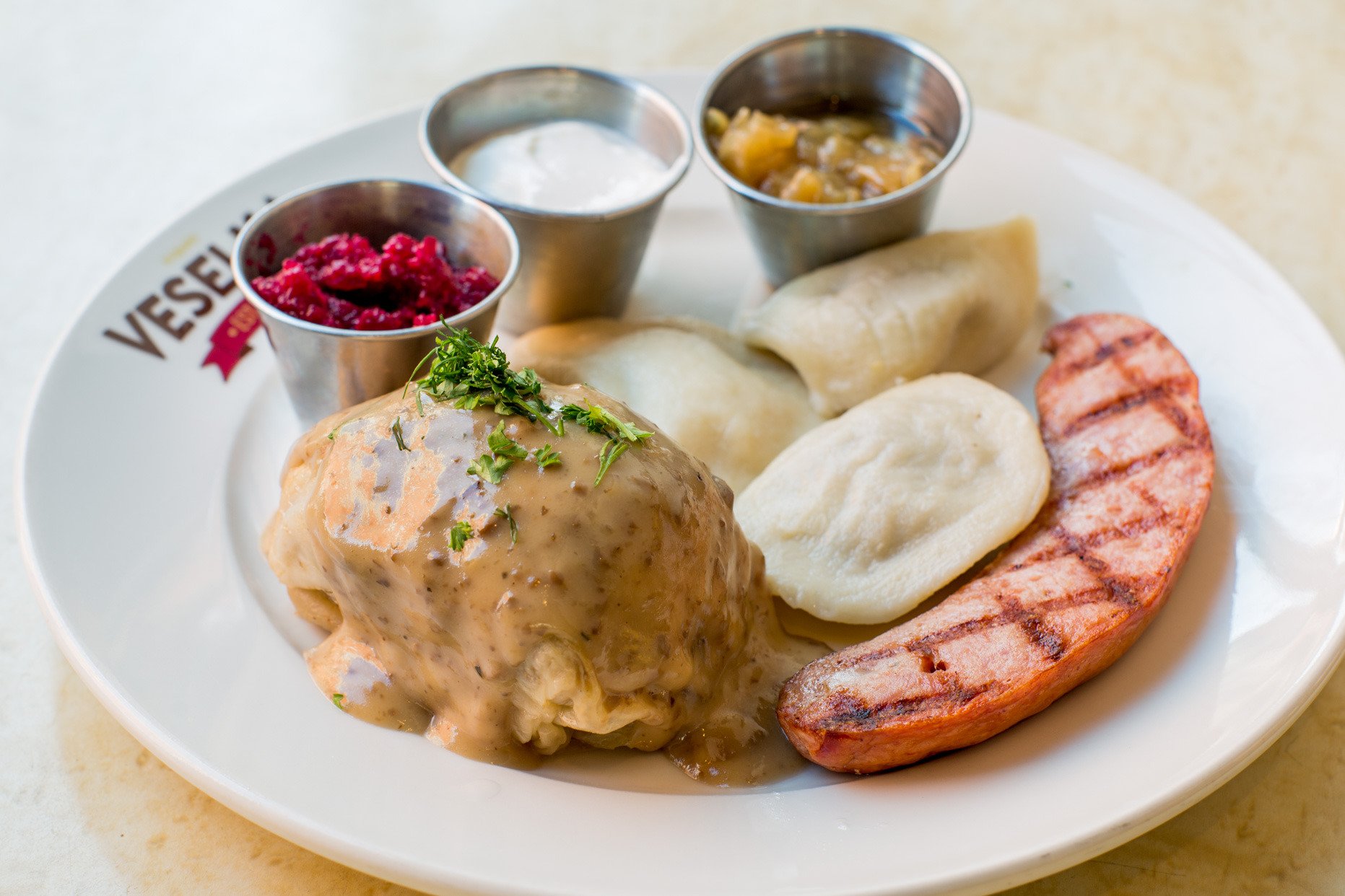 Food open late. Veselka is famous for their hearty and authentic dishes.
