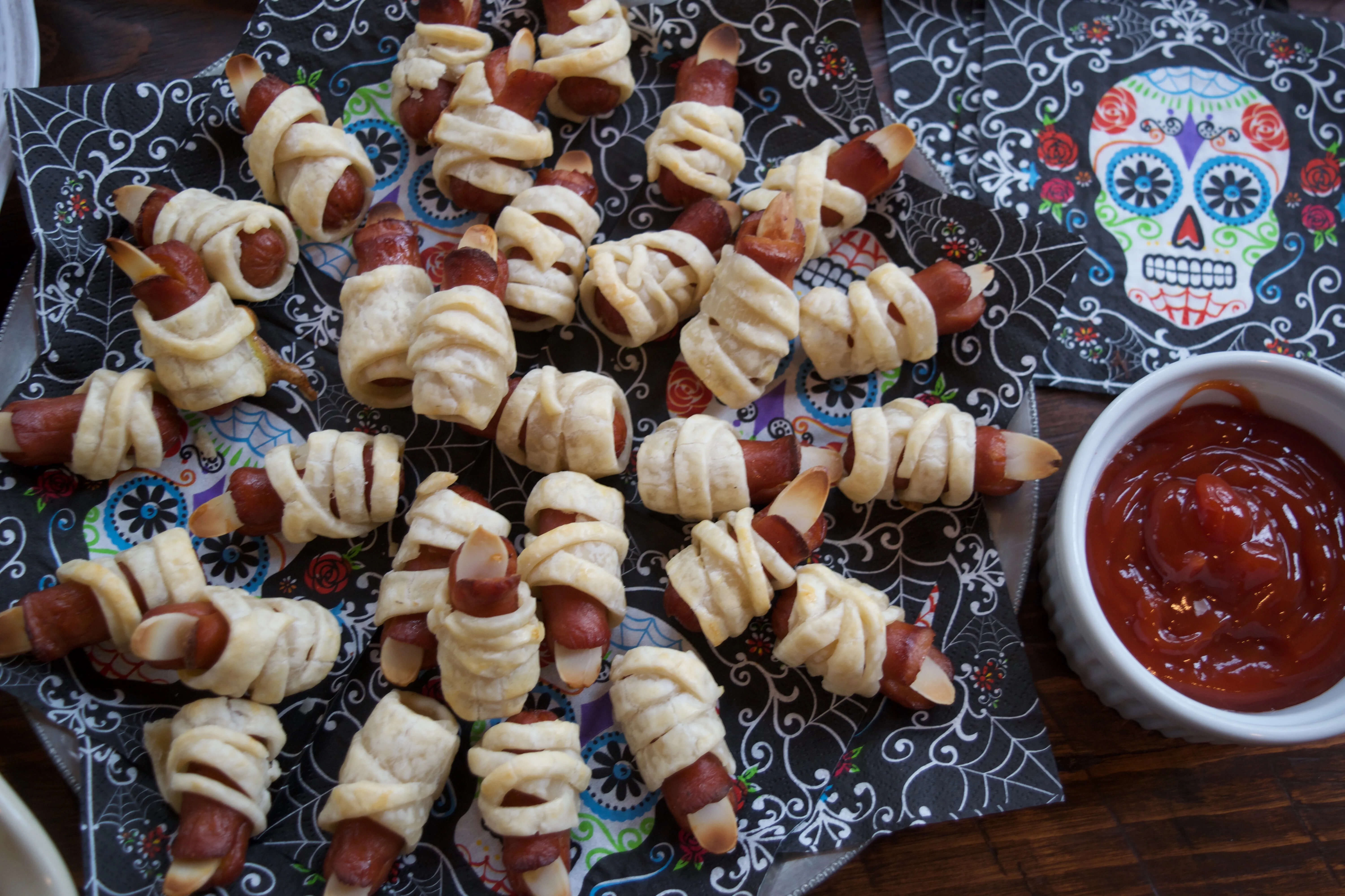 Halloween party food on budget ideas Severed-Toes-in-Bandages