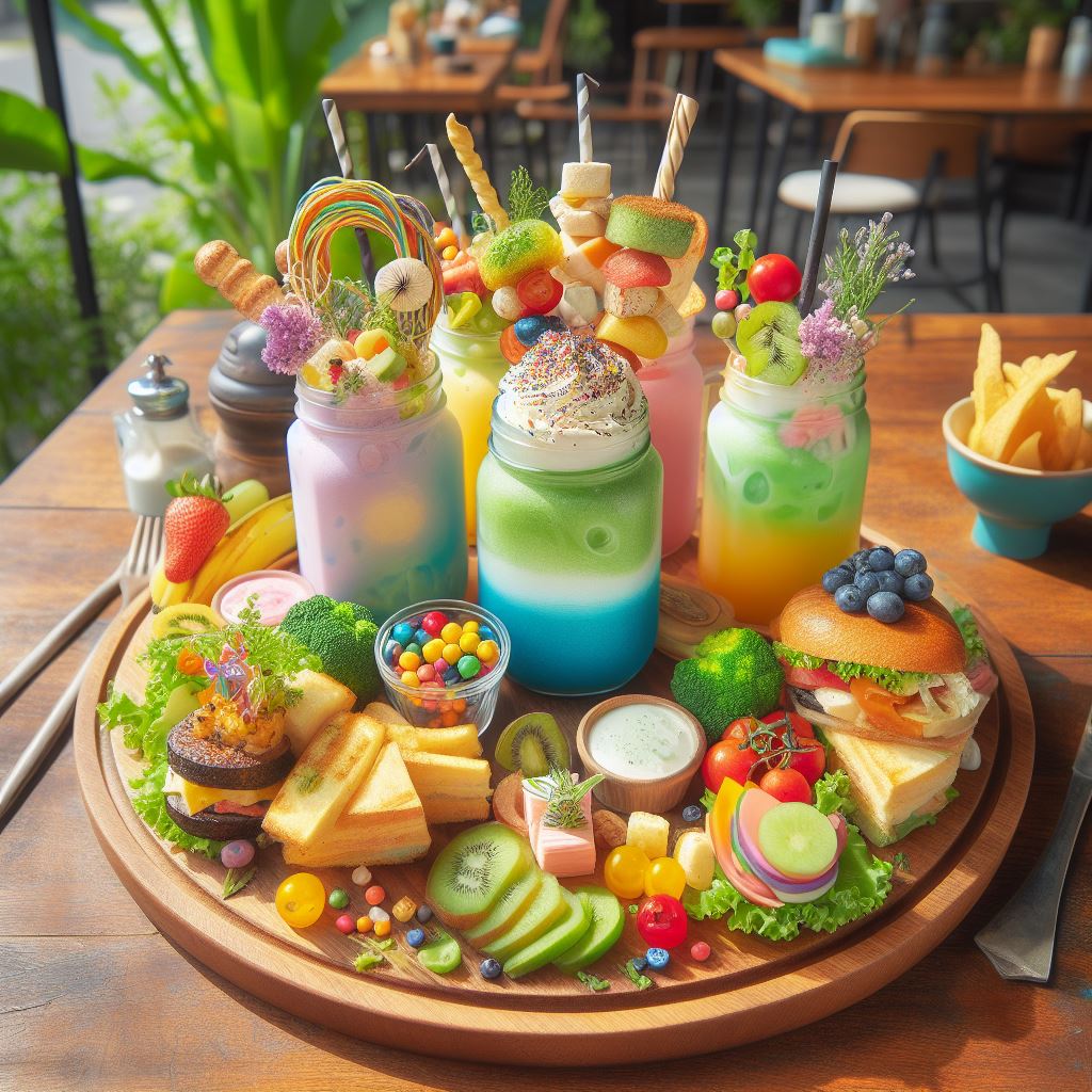 Trendy food colorful
