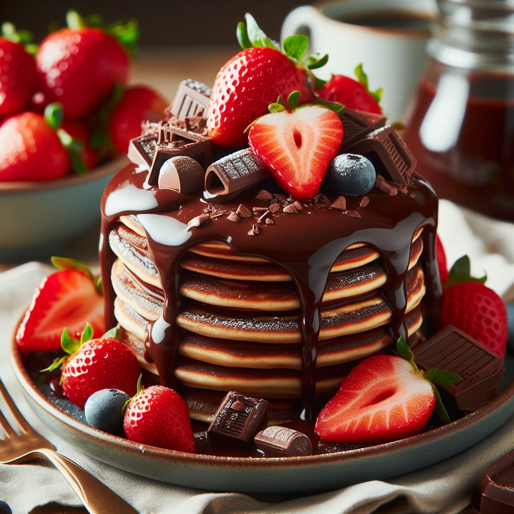 Chocolate Recipes Chocolate-Covered Strawberry Pancakes